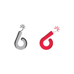 Obraz premium Creative Bomb with letter b Logo Design in Red and Gray Variations