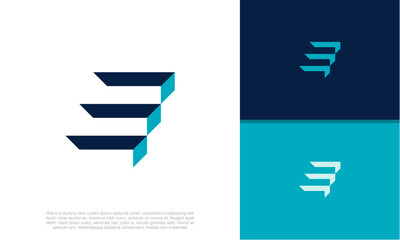 Fototapeta premium Initials E logo design. Initial Letter Logo. Innovative high tech logo template.