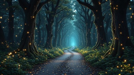 night forest in the morning