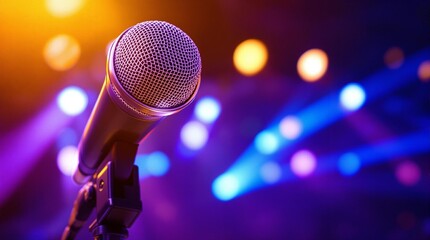 Live Music Performance with Microphone & Stage Lights | Concert Vibes