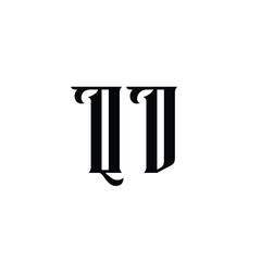QD monogram logo design letter text name symbol monochrome logotype alphabet character simple logo