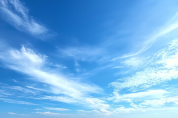 Fototapeta premium Blue Sky with White Fluffy Clouds, summer sky, spring season, blue sky with white cloud background, white cloud on blue sky, blue sky background with clouds, blue sky with clouds, Generative Ai