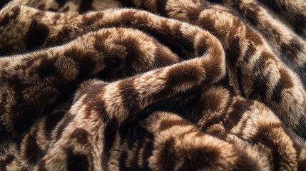 Faux fur fabric close-up showing the texture and softness. Often used for garment coverings or decorative elements.