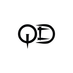 QD monogram logo design letter text name symbol monochrome logotype alphabet character simple logo
