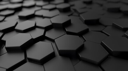 Abstract Black Hexagon Pattern Background