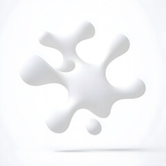 Obraz premium White Organic metaball shape 3d illustration isolated on white background
