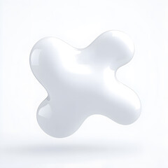 Obraz premium White Organic metaball shape 3d illustration isolated on white background