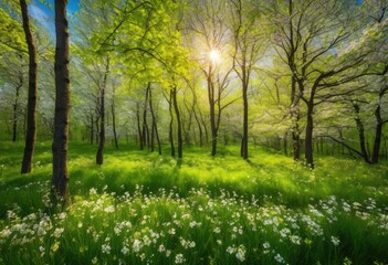 Fototapeta premium dynamic ever changing seasonal landscapes showcasing impact weather visual transformations, nature, scenery, horizon, trees, sky, clouds, sunlight, rain