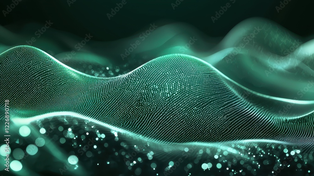 Wall mural digital binary code flow