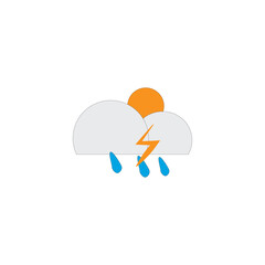 lightning and cloud icon design template 