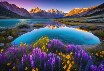 stunning showcase majestic mountain ranges epic landscape views encompassing natural wonders vibrant colors, aerial, adventure, backdrop, breathtaking