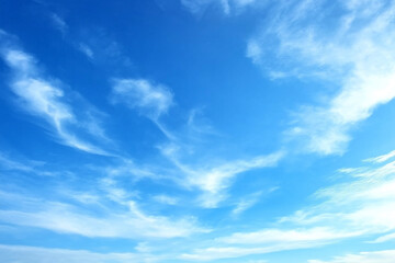 Obraz premium Blue Sky with White Fluffy Clouds, summer sky, spring season, blue sky with white cloud background, white cloud on blue sky, blue sky background with clouds, blue sky with clouds, Generative Ai