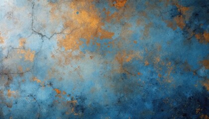 Obraz premium Abstract blue and orange texture with marbled patterns and cracks