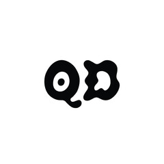 Obraz premium QD monogram logo design letter text name symbol monochrome logotype alphabet character simple logo