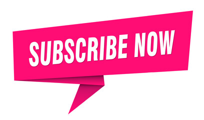 subscribe now banner. subscribe now speech bubble, label, sticker, sign template
