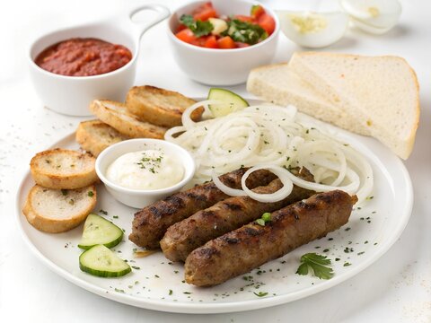 Chevapchichi is a dish of the peoples of the Balkan Peninsula, a type of kebab. It is fried sausages made from ground meat with onions and seasonings.