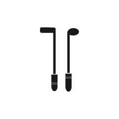 Golf club sport icon. Hobby game ,design stick icon isolated on white background.