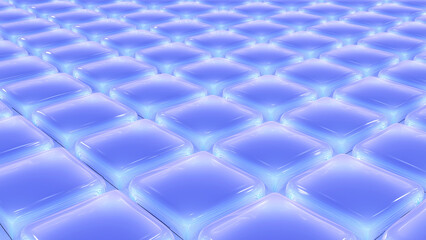 Obraz premium Rows of luminous blue cubes form a seamless, futuristic grid