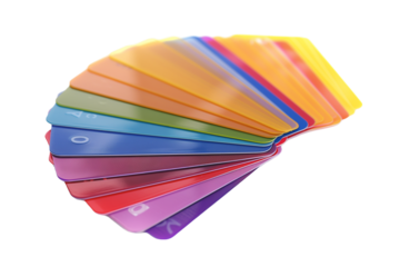 Colorful Set of Loyalty Reward Cards Displayed in a Fan Shape Against a White Background