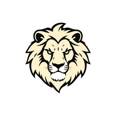 Lion  head mascot  white background 