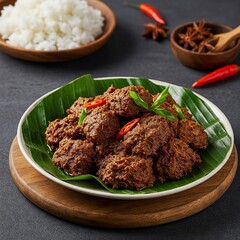 traditional food rendang 