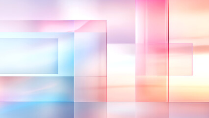 Fototapeta premium Abstract background design featuring overlapping geometric shapes in pastel hues