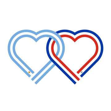 recommend clip art: heart shaped ribbon of argentina and paraguay flags intertwined. vector illustration isolated on white background