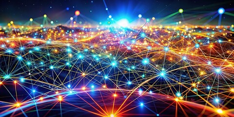 Obraz premium Abstract Connection Network Art - Digital Design