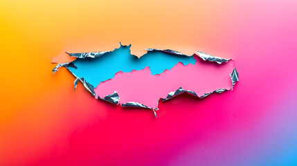 Vibrant Metallic Sticker Revealing Bright Colors Underneath in an Artistic Display. Generative AI