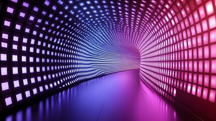 Obraz premium Illuminated Tunnel Of Purple And Pink Lights