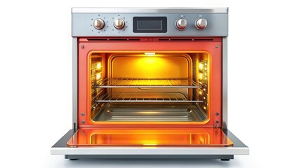 Obraz premium Electric Oven Open Door - High-Resolution Studio Shot