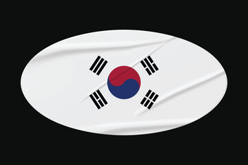 South Korea Flag Stickers. Glue-on, wrinkled stickers or labels