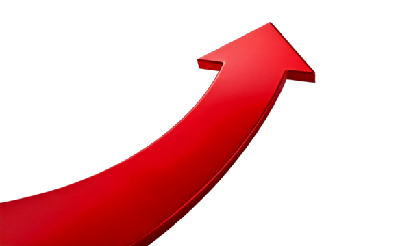 red arrow PNG format, isolated graphic, transparent white background, realistic details, high resolution, perfect for design projects, branding, advertising, packaging, presentations, and digital, web