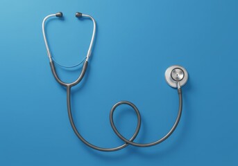 Stethoscope Forming a Ribbon Shape on Simple Background for World Cancer Day