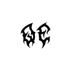 Obraz premium QE monogram logo design letter text name symbol monochrome logotype alphabet character simple logo