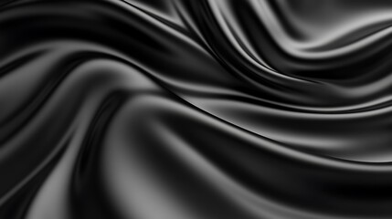 Elegant Draped Black Silk Fabric Texture