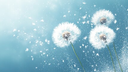 Obraz premium dandelion on blue