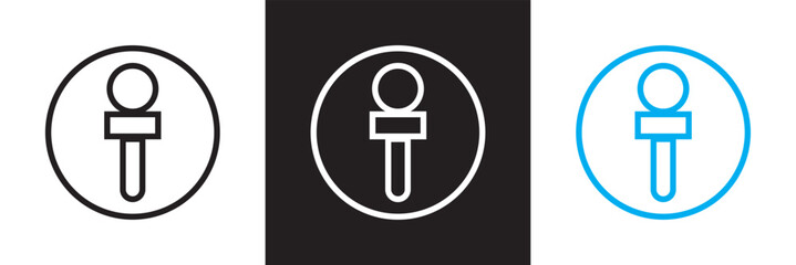 Set of  icons related to interview. Editable stroke. isolated on white and black background. vector illustration. EPS 10