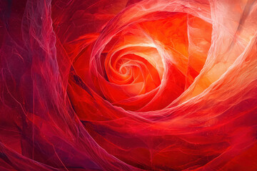 A fiery swirl of crimson, a mesmerizing dance of color and light.