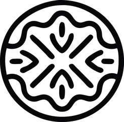 Celtic knot design, four-leaf clover, circular emblem, black and white illustration, symmetrical pattern, geometric shapes, minimalist logo, stylized shamrock, curved lines, cultural symbol, monochrom