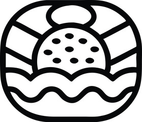 Celtic knot design, four-leaf clover, circular emblem, black and white illustration, symmetrical pattern, geometric shapes, minimalist logo, stylized shamrock, curved lines, cultural symbol, monochrom