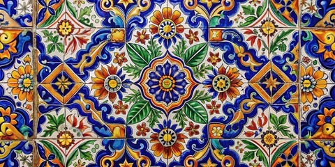 Talavera Mexican Tiles -  Vibrant Art Deco Design