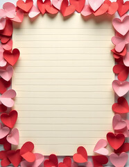 valentine card with hearts