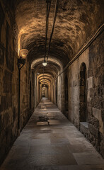 Fototapeta premium Mysterious Ancient Stone Corridor