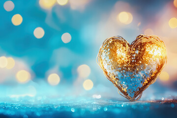 Fototapeta premium A shimmering heart, a symbol of love and light.