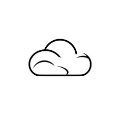 Cloud Icon: Simple Line Art Design of a Cumulus Cloud, Perfect for Weather Apps and Nature-Themed Projects