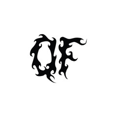 QF monogram logo design letter text name symbol monochrome logotype alphabet character simple logo