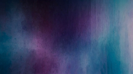 Obraz premium A wet glass surface with water droplets and streaks reflecting colorful light in dark tones, moody and abstract background in purple and blue hues