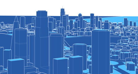  modern city panorama 3d illustration