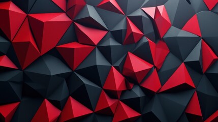 Obraz premium Abstract Red and Black Polygonal Texture: A 3D Geometric Masterpiece